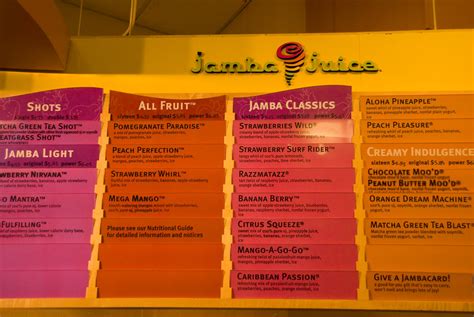 Jamba Juice Menu Elaine780 Flickr