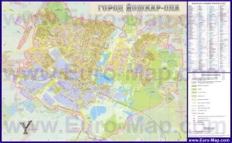 Карты Йошкар-Олы | Подробная карта города Йошкар-Ола с улицами ...