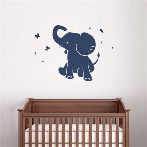 Baby Elephant Wall Decal Vinyl Decal Sticker Elephant Wall Etsy