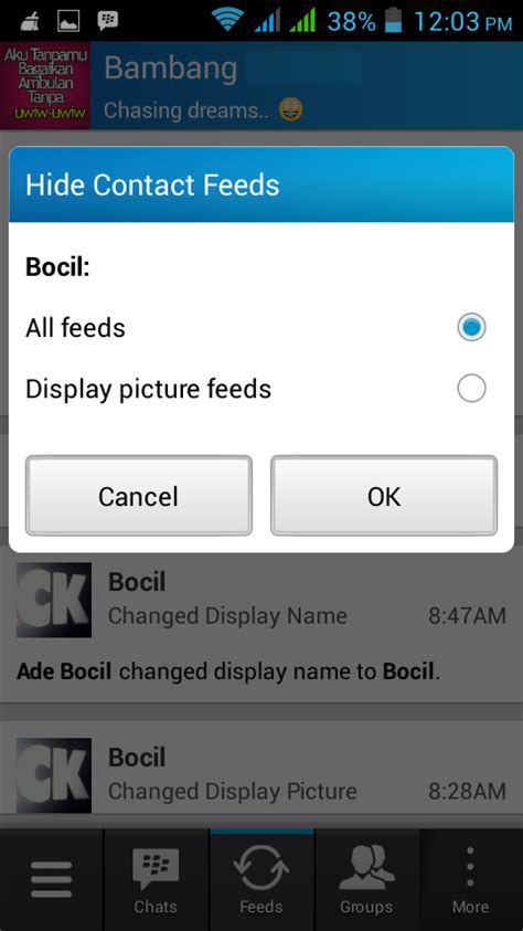 Panduan Pemula Cara Memblokir Feed Update Status Teman Di Bbm Android