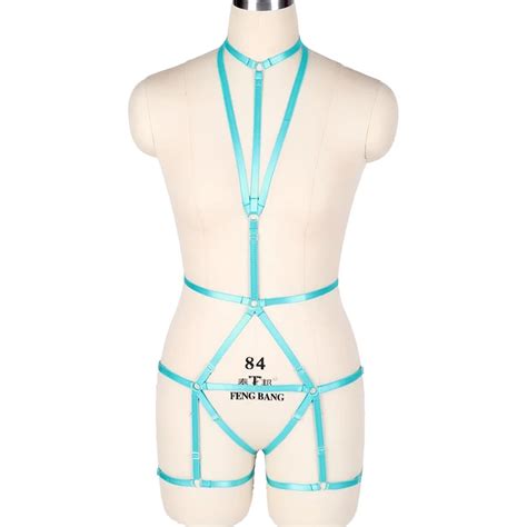 Green Full Body Harness Set Halloween Sexy Lingerie Elastic Adjust