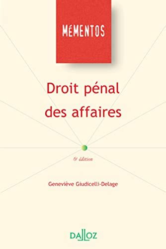 Droit P Nal Des Affaires E Ed M Mentos By Genevi Ve Giudicelli