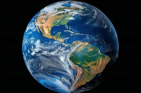 Premium Photo | Planet earth with continents and oceans