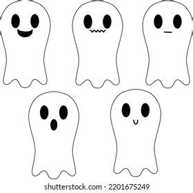 Outline Ghosts Vector Coloring Page Stock Vector Royalty Free