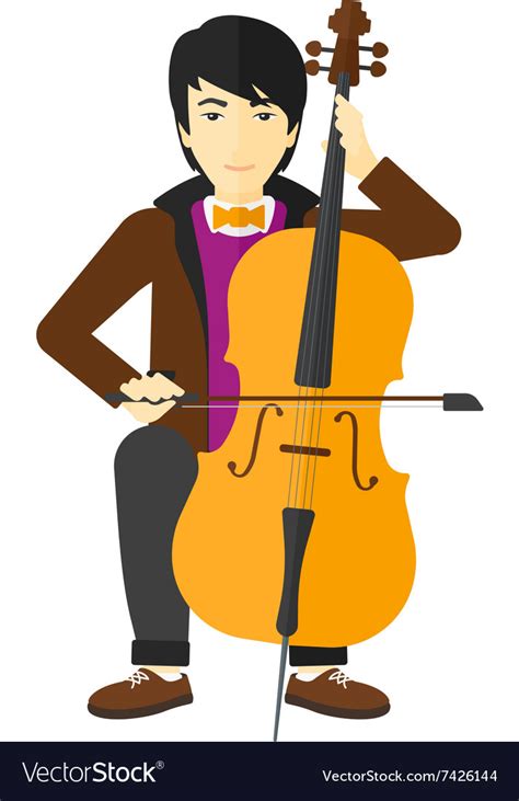 Man Playing Cello Royalty Free Vector Image VectorStock