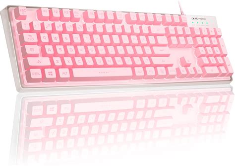 Amazon Basaltech Pink Keyboard With Color Led Backlit Keys