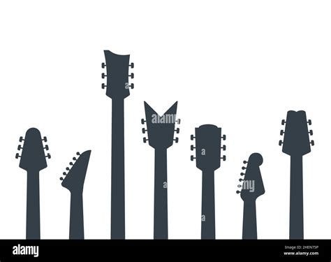 Guitars Headstock Vector Electric Neck Abstract Icon Guitar Head Acoustic Rock Instrument Logo