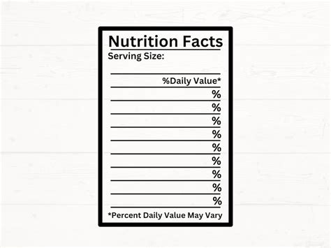 Blank Nutrition Facts Svg Nutrition Facts Template Png Blank Label