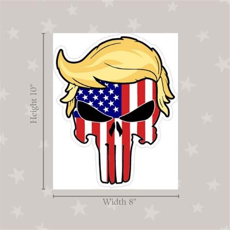 Patriotic Flag Trump Punisher Super Sized Sticker Trump Superstore