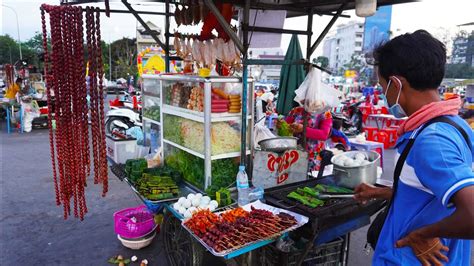 Amazing Street Food Ta Khmao Riverside Park Cambodian Street Food Khmer Food In Evening