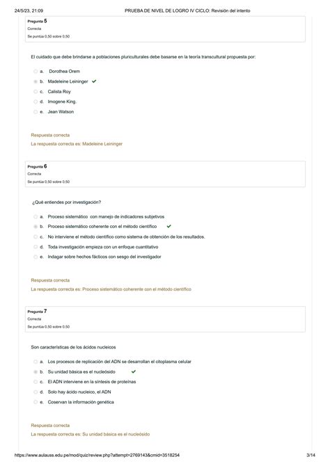 SOLUTION Prueba De Nivel De Logro Iv Ciclo Revisi N Del Intento