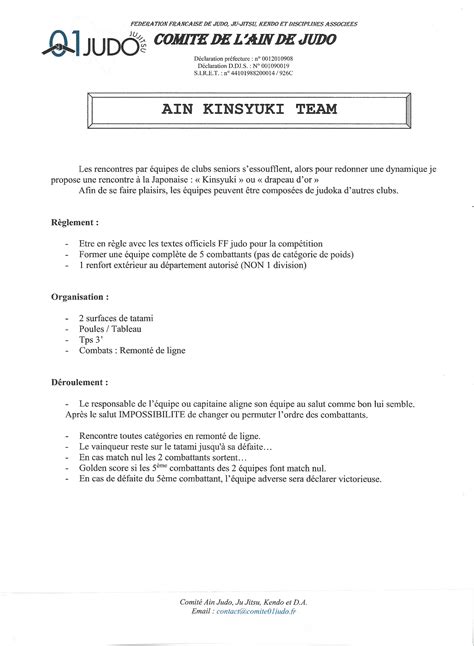 Judo Club Du Val D Azergues Kinsyuki Team Juniors Seniors Gymnase