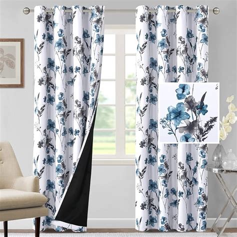 H Versailtex 100 Blackout Curtains 96 Inch Length 2 Panels Set Cattleya Floral