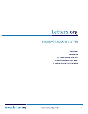 Fillable Online Emotional Goodbye Letter Fax Email Print Pdffiller