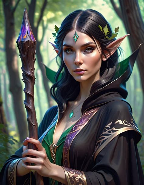 Unnamed Sorceress Wood Elf Ai Generated Artwork Nightcafe Creator