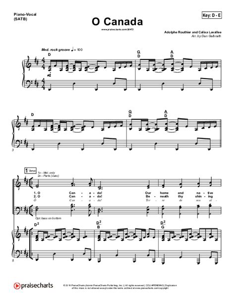 O Canada Sheet Music PDF (PraiseCharts Band) - PraiseCharts