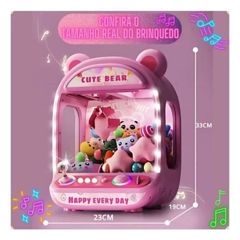 Maquina Ursinho De Pelucia - Mini Máquina de Pegar Ursinho Bichinho Pelúcia infantil Musical com ...