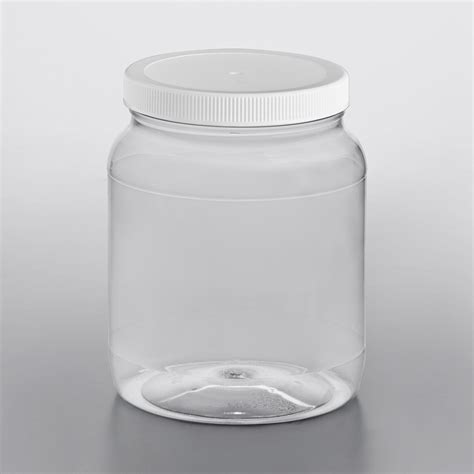 Oz Round Pet Plastic Jar With White Lid