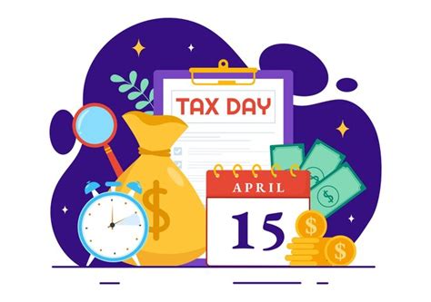 Happy Tax Day Vector Illustration Mit Clipboard Steuerformular Und