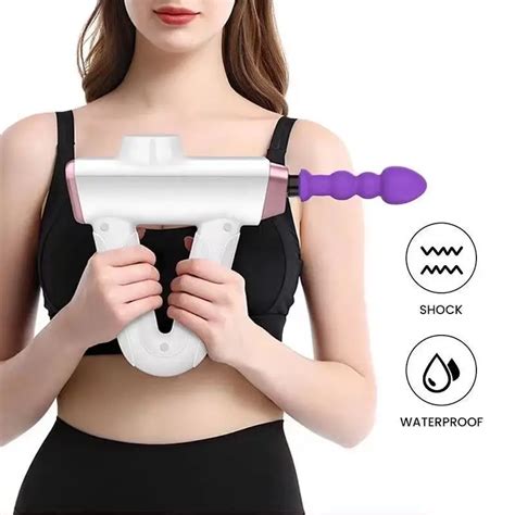 Massage Gun Deep Fascia Gun Silicone Massage Black And Pink Head For Girls To Reach Orgasm Buy