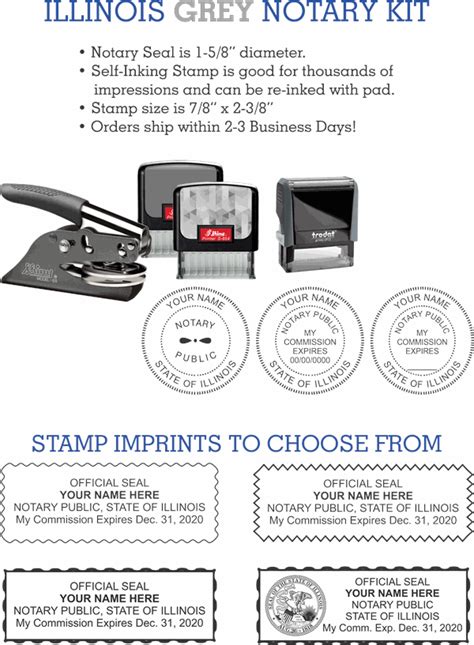 Illinois Notary Stamp And Seal Kit