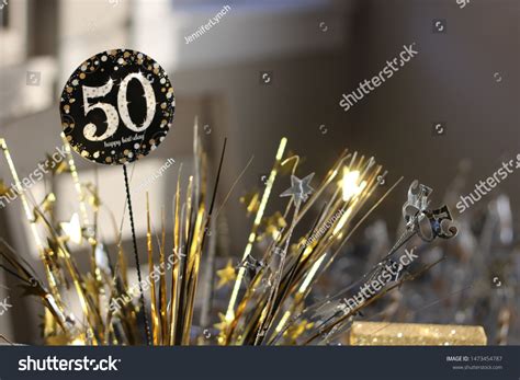 Golden 50th Birthday Decorations Birthday Celebration Stock Photo 1473454787 | Shutterstock