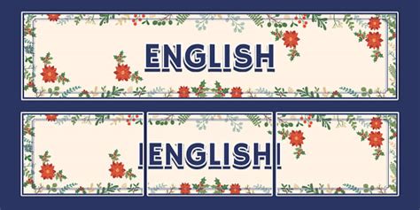 Winter Botanical Themed English Display Banner Twinkl