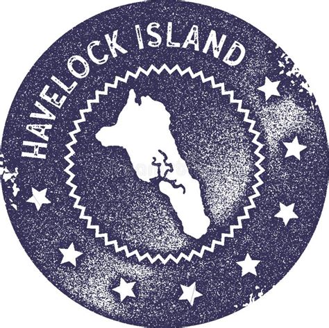 Havelock Island Map Vintage Stamp Stock Vector Illustration Of