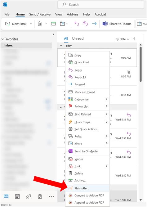 Phish Alert Button in Outlook - Information Technology Services - The University of Memphis