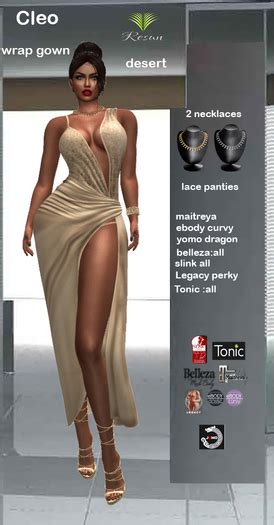 Second Life Marketplace Res Cleo Wrap Gown Desert