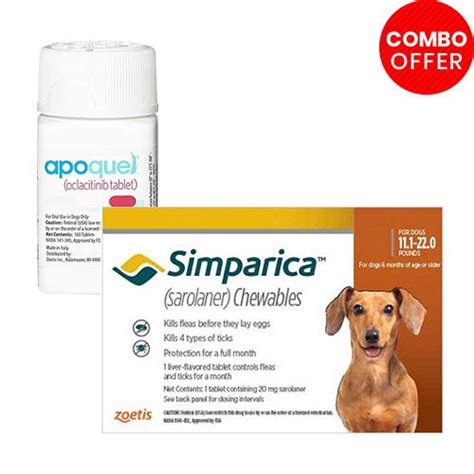 Simparica + Apoquel Combo Pack - For Small Dogs (11-22lbs)6 Doses of ...