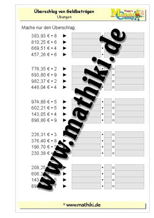 Überschlagsrechnung Klasse 4 mathiki de