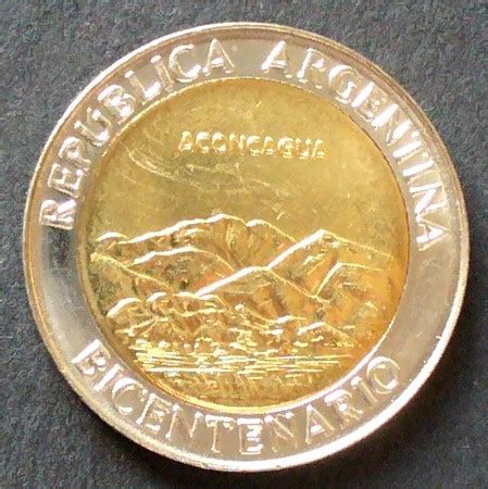 Argentinien 1 Peso 2010 S 164 BiMe Bergmassiv Des Cerro Aconcagua