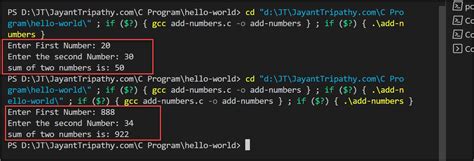 C Program To Add Two Numbers Using Functions Jayant Tripathy