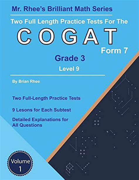 Pre Owned Two Full Length Practice Tests For The Cogat Grade Level