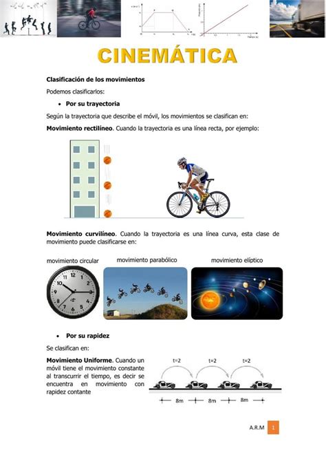 CINEMÁTICA CLASES DE MOVIMIENTO worksheet Movimiento fisica