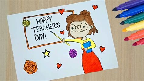 Happy Teachers Day Drawinghow To Draw Teachers Day Charteasy