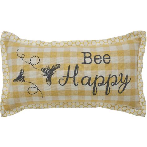 Buzzy Bees Bee Happy Pillow 7x13 Country Village Shoppe