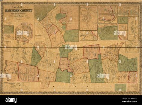 Map Of Hampden County Massachusetts Stock Photo Alamy