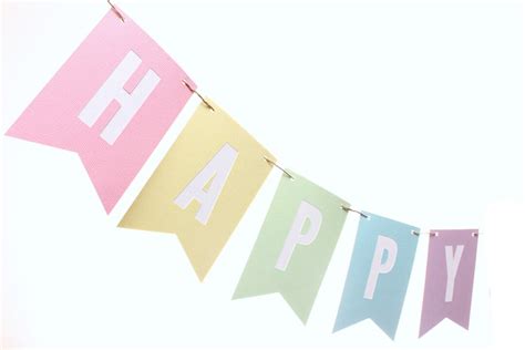 Pastel Rainbow Birthday Banner Pastel Flag Birthday Banner Rainbow ...