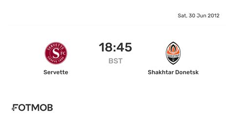 Estatísticas De Servette X Shakhtar Donetsk