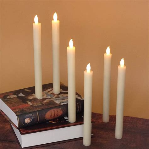 Buy Eldnacele Flameless Window Taper Candles With Remote Timer Ivory