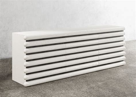 STACKED DRESSER - Modern Wood Detail over Metal Inlay with Drawers and