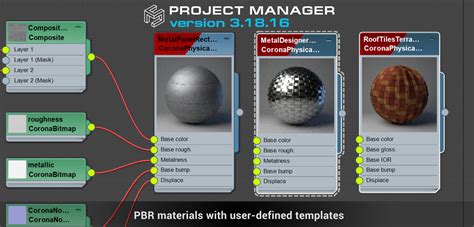 Project Manager Version 31816 Physically Based Rendering Materials