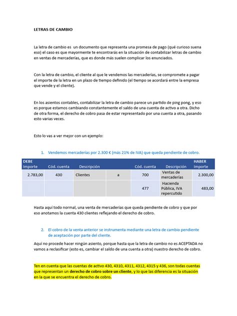 Letras De Cambio Pdf Bancos Pagaré