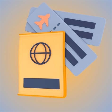 Premium Photo Passport With Plane Tickets 3d Illustration