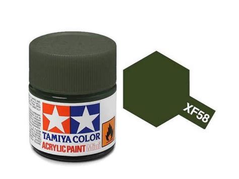 Tamiya Acrylic Mini XF 58 Olive Green 10ml Jar TAM81758 Tamiya