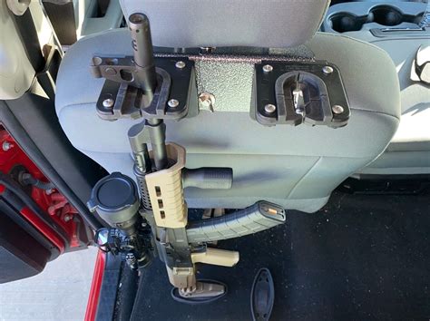 Double Head Rest Vehicle Gun Rack with 2 Gungrabbers 2 Butts - The Gun ...