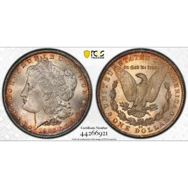 Cc Morgan Dollar Pcgs Ms Plus Grade Colorful Toned Beauty