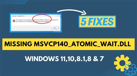 How To Fix Missing Msvcp Atomic Wait Dll Error Windows